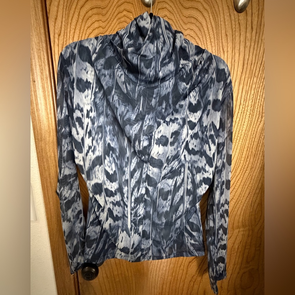 AllSaints Tia Long Sleeve Mesh Top | Blue | Size 10 - Picture 4 of 7